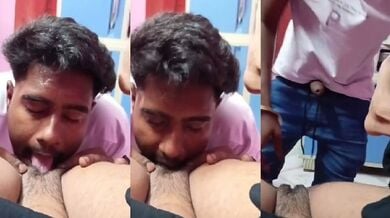 कुत्ते के तरह चाटा ठरकी लड़के ने अपनी गर्लफ्रेंड की चुत