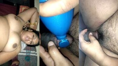 अपने लवर का मोटा लंड पे तेल लगा चुत चुदवाती चुब्बी भाभी