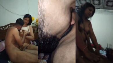 बीबी के बूब्स चूस चाटा चिकनी चुत फिर बीवी ने चोदी पति का लंड