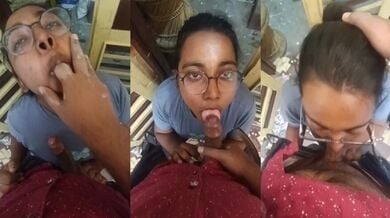 बंगाली चश्मिश गर्ल ने चूसी पडोसी का लंड