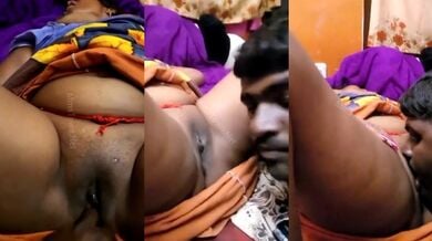 अपनी सघी चाची की चुत को चाटा जवान लड़के ने