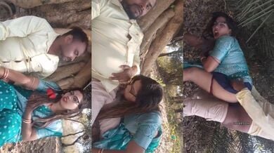 जंगल मे मंगल करती विलेज भाभी अपने आशिक के साथ