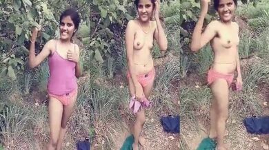 बॉयफ्रेंड के आगे जंगल मे नंगी हुई गाँव की जवान लड़की