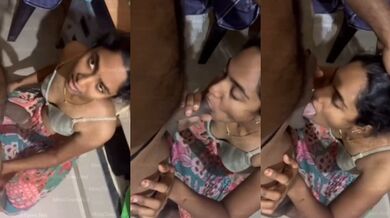 ब्यूटीफुल वाइफ ने दी अपने पति को ब्लोजॉब का मजा